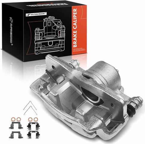 مجموعة فرجار قرص الفرامل A-Premium مع دعامة متوافقة مع موديلات مختارة من Acura وHonda - Civic 2003-2011، RSX 2002-2006، Fit 2007-2008، L4 1.3L، L4 1.5L، L4 2.0L - الجانب الأمامي in Kuwait