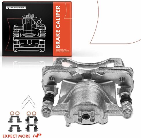 مجموعة فرجار قرص الفرامل A-Premium مع دعامة متوافقة مع موديلات مختارة من Acura وHonda - Civic 2003-2011، RSX 2002-2006، Fit 2007-2008، L4 1.3L، L4 1.5L، L4 2.0L - الجانب الأمامي in Kuwait