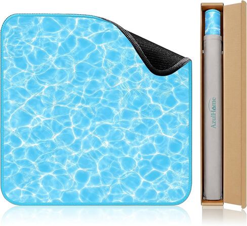 31.5'' Mahjong Mat, 100% crease-free, non-slip, noise-reducing table cover with carrying bag, featuring a water ripple rubber design perfect for American Mahjong, poker, board games, and dominoes. in Saudi Arabia