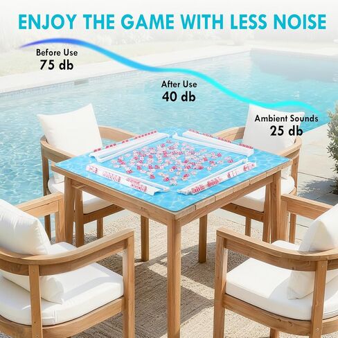 31.5'' Mahjong Mat, 100% crease-free, non-slip, noise-reducing table cover with carrying bag, featuring a water ripple rubber design perfect for American Mahjong, poker, board games, and dominoes. in Saudi Arabia