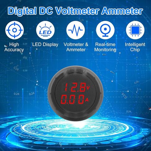 Linkstyle 2 قطعة DC 5V-100V مقياس الجهد الرقمي أمبير، 0.03-10A LED عرض الجهد الحالي مراقب لشاحنة قارب سيارة RV ATV in Kuwait