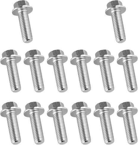 14 PCS Car Ignition Coil Mounting Bolt Screws, M8 x 20mm Metric Thread Hex Screw, Car Engine Coil Flange Bolt Fastener Replacement, Universal for Most Cars, SUVs, Trucks (Silver) in Saudi Arabia