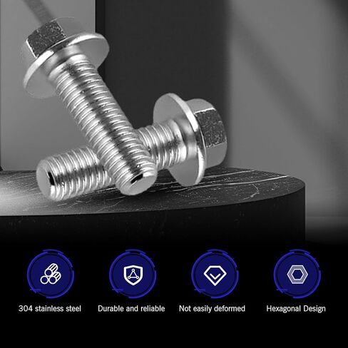 14 PCS Car Ignition Coil Mounting Bolt Screws, M8 x 20mm Metric Thread Hex Screw, Car Engine Coil Flange Bolt Fastener Replacement, Universal for Most Cars, SUVs, Trucks (Silver) in Saudi Arabia