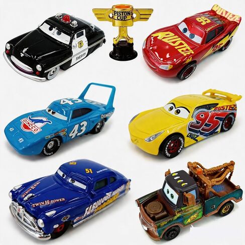 6-Pack Diecast Car - 1:55 Scale Alloy Vehicle Toys with Friction Power, Portable Mini Race Car Set for Kids Ages 3+ in Saudi Arabia