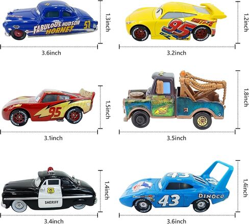 6-Pack Diecast Car - 1:55 Scale Alloy Vehicle Toys with Friction Power, Portable Mini Race Car Set for Kids Ages 3+ in Saudi Arabia