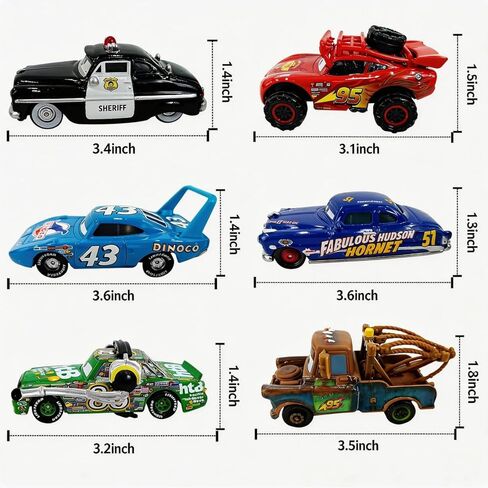 6-Pack Diecast Car - 1:55 Scale Alloy Vehicle Toys with Friction Power, Portable Mini Race Car Set for Kids Ages 3+ in Saudi Arabia