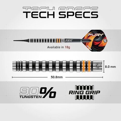 Winmau Fury 90% Tungsten Darts with Prism Flights and Vecta Shafts (Stems) in Saudi Arabia
