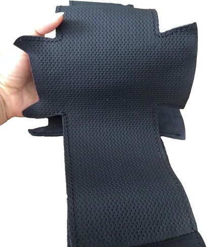 Eiseng Custom Hand Stitched DIY Steering Wheel Cover for Toyota RAV4 SUV 2006-2012 / for Yaris Sedan 2007-2011, Breathable Genuine Leather, Non-Slip Durable Auto Steering Wheel Protector,Black Thread in Kuwait