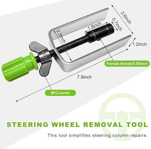 Steering Wheel Lock Plate Remover, Steel Wheel Lock Plate Compressor Puller Tool with Reversible Adapter, Removal & Installation of Snap Rings Wheel Accessories for Most Cars in Saudi Arabia