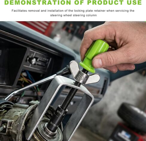 Steering Wheel Lock Plate Remover, Steel Wheel Lock Plate Compressor Puller Tool with Reversible Adapter, Removal & Installation of Snap Rings Wheel Accessories for Most Cars in Saudi Arabia