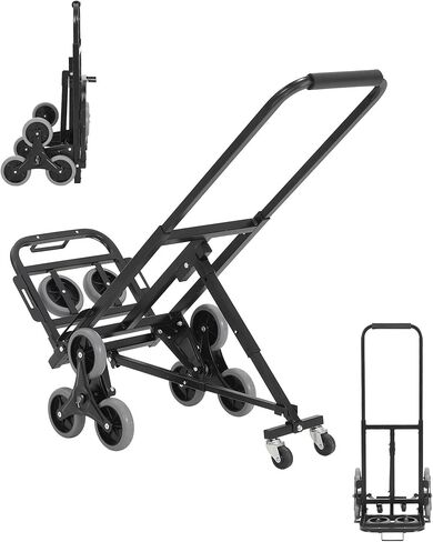 3 in 1 Folding Stair Climbing Cart, Hand Truck Dolly, 550 LBS Capacity Stair Climber Cart All Terrain Stair Dolly for Transport and Moving in Warehouse Supermarket in Saudi Arabia