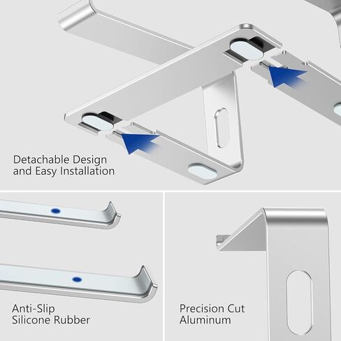 Aluminum Laptop Stand, Ergonomic Detachable Computer Stand, Notebook Riser Compatible with Air, Pro, Dell, HP, Lenovo More 10-15.6" Laptops in Saudi Arabia