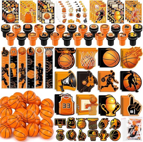 BenLouis 96 Pcs Basketball Party Favors Basketball School Stationery Bulk for Kids Classroom Sports Birthday Gift Candy Goodie Bag Fillers Sports Boys Decor Pinata Prize Activity Supplies in Kuwait