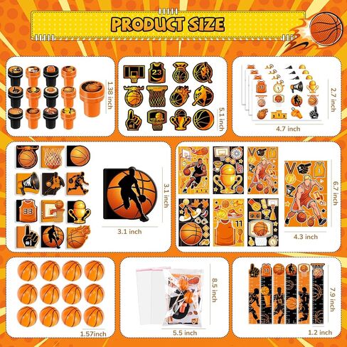 BenLouis 96 Pcs Basketball Party Favors Basketball School Stationery Bulk for Kids Classroom Sports Birthday Gift Candy Goodie Bag Fillers Sports Boys Decor Pinata Prize Activity Supplies in Kuwait
