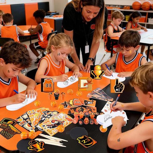 BenLouis 96 Pcs Basketball Party Favors Basketball School Stationery Bulk for Kids Classroom Sports Birthday Gift Candy Goodie Bag Fillers Sports Boys Decor Pinata Prize Activity Supplies in Kuwait