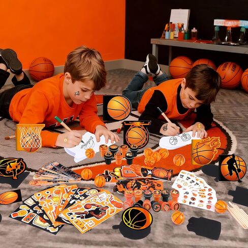 BenLouis 96 Pcs Basketball Party Favors Basketball School Stationery Bulk for Kids Classroom Sports Birthday Gift Candy Goodie Bag Fillers Sports Boys Decor Pinata Prize Activity Supplies in Kuwait