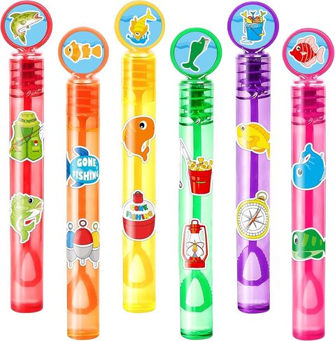 Fishing Party Favors for Kids - 24PCS Fish-Themed Mini Bubble Wands, Great for Birthday Supplies, Piñata Fillers, Goodie Bags & Classroom Rewards in Saudi Arabia