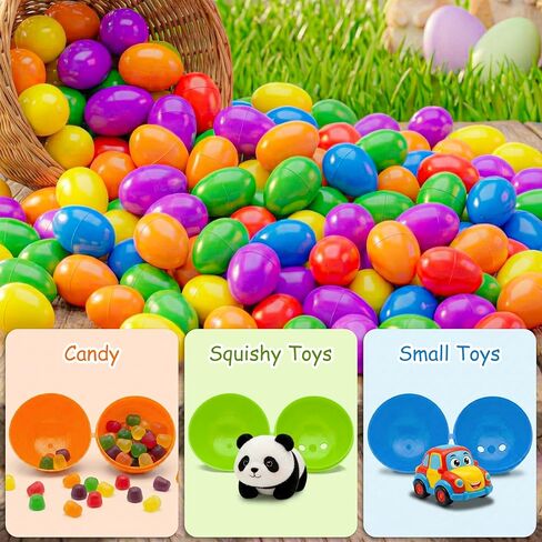 LINAYE 600PCS Plastic Easter Eggs Bulk Fillable, 6 Colors 2.3" Empty Eggs Bulk for Easter Eggs Hunts Party Favors Decorations, Classroom Prizes, Basket Stuffers in Saudi Arabia