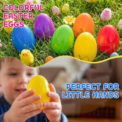 LINAYE 600PCS Plastic Easter Eggs Bulk Fillable, 6 Colors 2.3" Empty Eggs Bulk for Easter Eggs Hunts Party Favors Decorations, Classroom Prizes, Basket Stuffers in Saudi Arabia