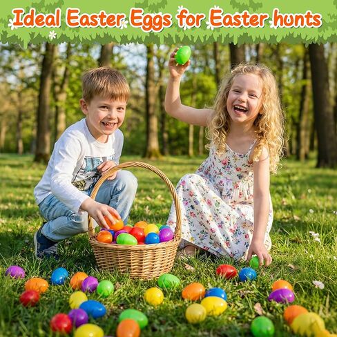 LINAYE 600PCS Plastic Easter Eggs Bulk Fillable, 6 Colors 2.3" Empty Eggs Bulk for Easter Eggs Hunts Party Favors Decorations, Classroom Prizes, Basket Stuffers in Saudi Arabia