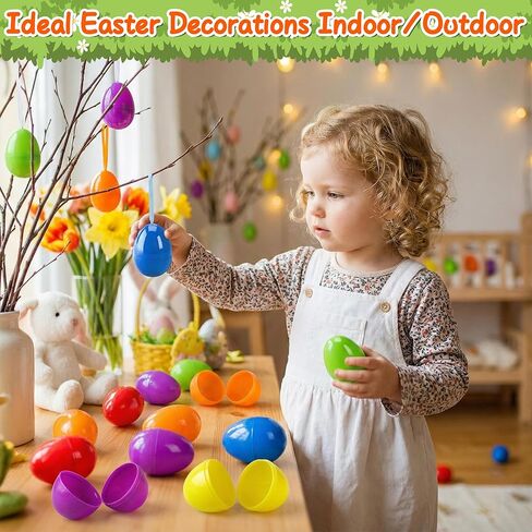 LINAYE 600PCS Plastic Easter Eggs Bulk Fillable, 6 Colors 2.3" Empty Eggs Bulk for Easter Eggs Hunts Party Favors Decorations, Classroom Prizes, Basket Stuffers in Saudi Arabia