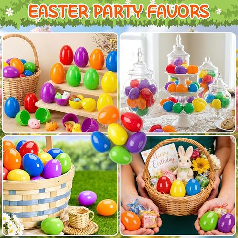 LINAYE 600PCS Plastic Easter Eggs Bulk Fillable, 6 Colors 2.3" Empty Eggs Bulk for Easter Eggs Hunts Party Favors Decorations, Classroom Prizes, Basket Stuffers in Saudi Arabia