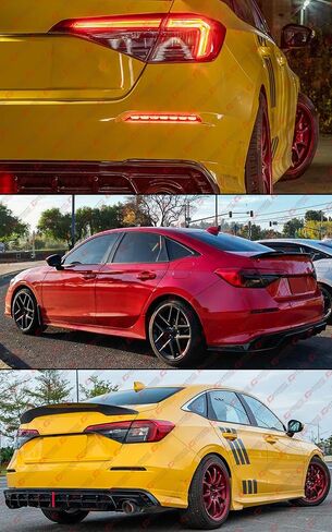 Rear Bumper Side Reflector Smoked Lens LED Sequential Light Compatible for 2022-2026 Honda Civic Sedan in Kuwait