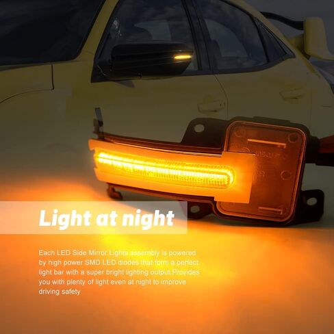 مجموعة مصابيح إشارة الانعطاف الجانبية LED العنبر العازلة لعام 2021 2022 2023+ Acura TLX MDX Led مرآة البركة علامة سحب الضوء الوامض أضواء وقوف السيارات عدسة واضحة in Kuwait