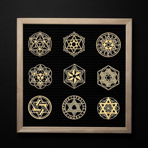 OLYCRAFT 9pcs 1.6x1.6 بوصة ملصقات معدنية ذهبية نجمة داود ملصقات معدنية ذاتية اللصق ملصقات رمزية موضوع الايبوكسي ملصقات نجمة الهرم ملصق DIY بها بنفسك سجلات القصاصات الايبوكسي الراتنج الديكور in Kuwait