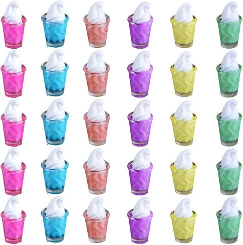 Acxico 30-Piece DIY Mini Resin Ice Cream Cup Models, Small Statue Ornaments & Jewelry Accessories for DIY Crafts, Decorative Displays, Holiday Decorations & Birthday Accents in Kuwait