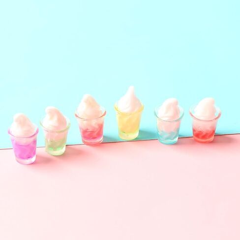 Acxico 30-Piece DIY Mini Resin Ice Cream Cup Models, Small Statue Ornaments & Jewelry Accessories for DIY Crafts, Decorative Displays, Holiday Decorations & Birthday Accents in Kuwait