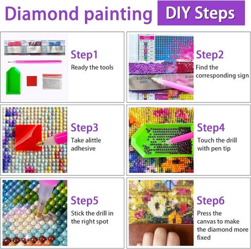 JXDXDJ Hummingbird Diamond Art Kits for Adults,Animal Full Round Drill 5D Diamond Painting Kits for Beginners,DIY Diamond Dots Paintings Picture,Gem Art for Adults Craft,Home Wall Decor 13.78x13.78 In in Kuwait