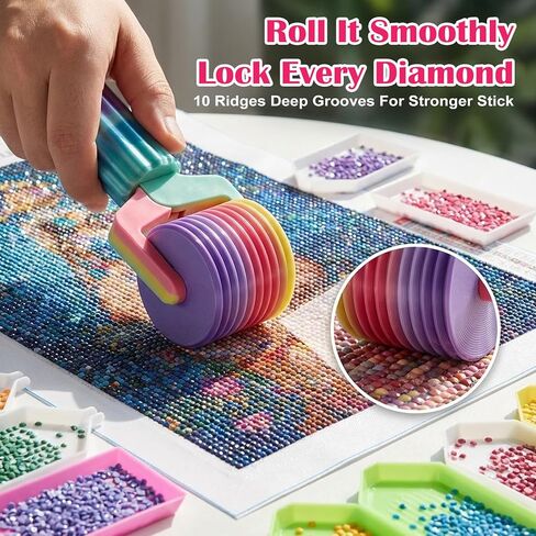 MSHHDK 2 Pack Diamond Art Roller Detachable Diamonds Art Rollers Easy-Grip Hand Diamond Roller Essential DIY Craft Tool Detachable Diamonds Accessories Tool for Rhinestone Embroidery in Saudi Arabia