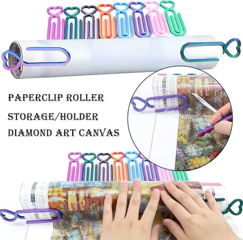 4pcs Diamond Art Canvases Roller Clips, Large Paper Clip Holder for Diamond Painting, Canvas & Paint Paperclips for 5D DIY Art, Plastic Paper Needle for Diamond Art Kits for Adults (Black Purple) in Saudi Arabia