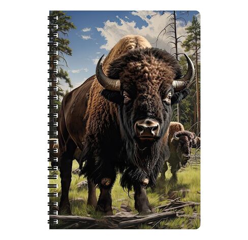3D LiveLife Notebooks - The Head of the Herd from Deluxebase. Ruled 8.2" x 5.7" Medium Notepad. 80 Page Spiral Bound Notebook with Lenticular Bison Cover. Wild Animal Journal for Women and Men. in Kuwait