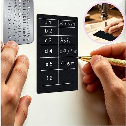 Metal Letter Stencil Set, 1 Pcs Crypto Wallets, 1 Pcs Metal Plate Marking Pen and 1 Piece Letter Templates, Crypto Seed Phrase Storage Set, Bitcoin Hardware Cold Backup in Kuwait