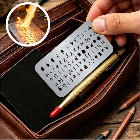 Metal Letter Stencil Set, 1 Pcs Crypto Wallets, 1 Pcs Metal Plate Marking Pen and 1 Piece Letter Templates, Crypto Seed Phrase Storage Set, Bitcoin Hardware Cold Backup in Kuwait