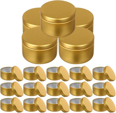 TEHAUX 24Pcs 2Oz Candle Tin Containers with Lids Aluminum Round Candle Jars for Diy Making Storage and Packaging in Kuwait
