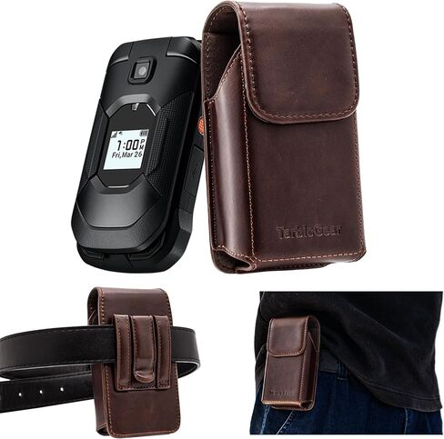علبة هاتف من الجلد مع مقطع حزام ، حقيبة من Kyocera & TCL Flip Phone الحافظة للحزام ، Cat S22 Flip Case ، Nokia Flip Home ، Sonim XP3 Plus Magnetic Phone Pouch in Kuwait