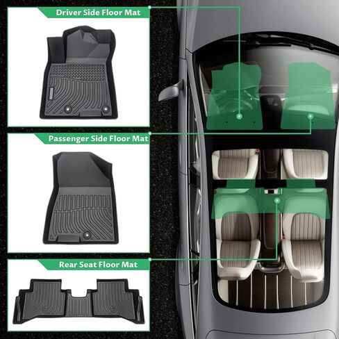 سجادات أرضية لسيارة Kia NIRO 2017 2018 2019 2020 2021 2022، مقاس مخصص NIRO & NIRO PHEV 2018-2022 سجادات أرضية TPE مقاومة للماء من الأمام والصف الثاني، لملحقات السيارة الداخلية NIRO in Kuwait