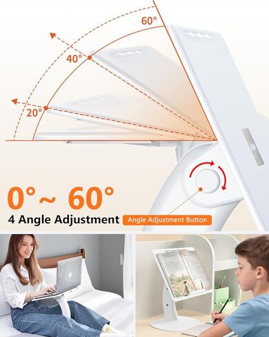 Portable Lap Desk,Kids Book Reading Stand for Bed,Car,Sofa,Floor,Adjustable Laptop Bed Table Tray for Working,Reading,Writing,Dining in Saudi Arabia