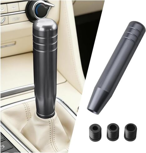 5" Car Shifter Knob, Aluminum Alloy Weighted Vehicle Gearshift Lever Handle with 3 Adapter, Auto Shifter Knob Lever Stick, Universal for Most Manual Automatic Vehicles (Black) in Saudi Arabia
