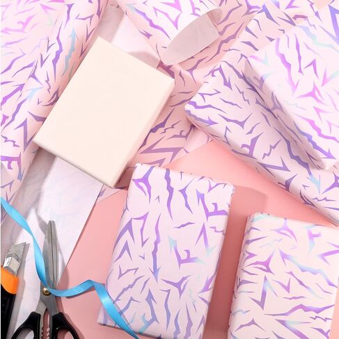 MTWENWENZY K Pop Wrapping Paper Roll K-D-Hunters Birthday Party Favor Demon Energy Pattern Gift Packing Wrap Craft Paper for Anime Themed Birthday Baby Shower Party Supplies, 17 in x 32.8 ft in Kuwait