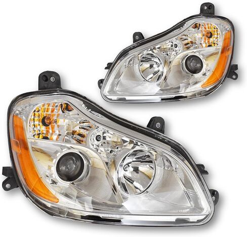 Headlights Compatible with 2013 2014 2015 2016 2017 2018 2019 2020 2021 T680 Truck with Halogen bulb T680 Headlanps (Chrome Housing-Right) in Saudi Arabia
