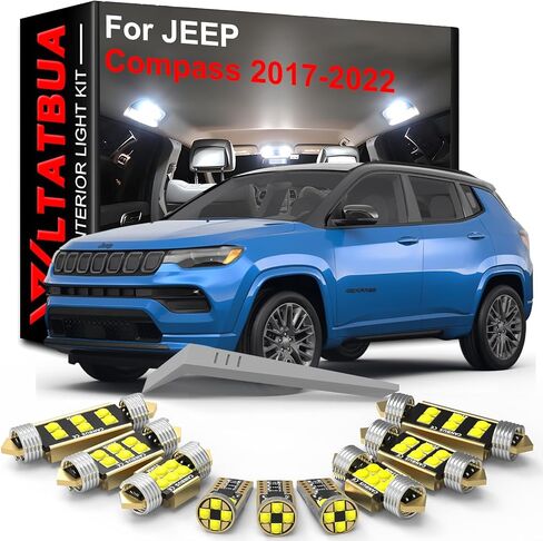 LED Interior Light Kit Package Replacement for JEEP Compass 2017 2018 2019 2020 2021 2022 in Kuwait