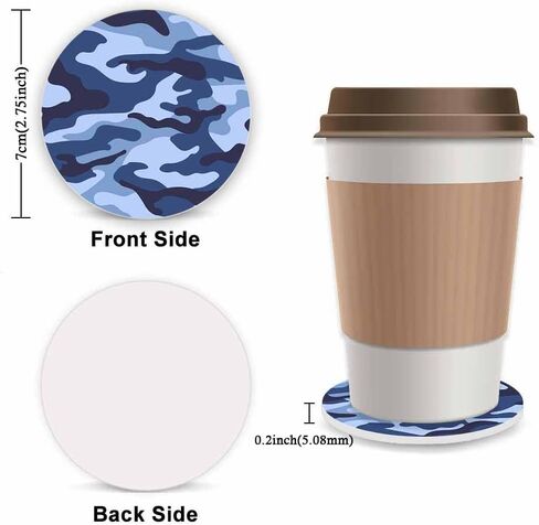Blue Camo Steering Wheel Cover for Women,Universal Auto Steering Wheel 14-15 Inch Car Interior Accessories with 2PCS Car Coasters,Suitable for Men and Women in Saudi Arabia