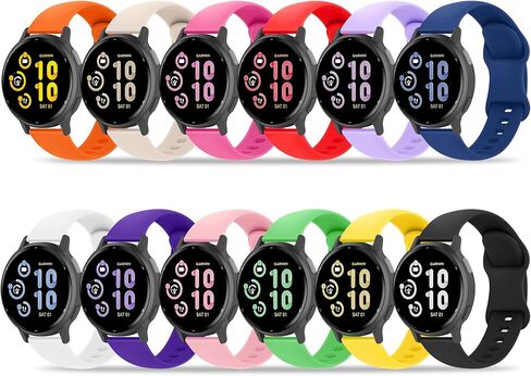 20 Pack Bands Compatible with Garmin Vivoactive 5/Vivoactive 3, Venu 2 Plus/Venu Sq/Venu, Vivomove, Forerunner 645/245 Music Watch Band, 20mm Soft Silicone Sport Strap for Women Men in Saudi Arabia