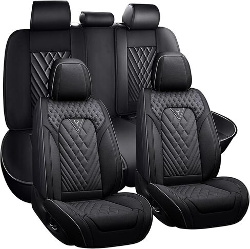 for Lexus Rx 350 Car Seat Covers Full Set, Leather Seat Covers for Car,Lumbar Muscle Pain Healing Function, Waterproof Automobile Seat Protector with Lumbar Support(Black) in Saudi Arabia