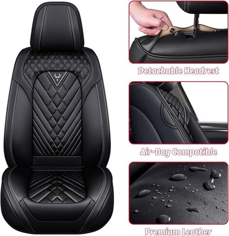 for Lexus Rx 350 Car Seat Covers Full Set, Leather Seat Covers for Car,Lumbar Muscle Pain Healing Function, Waterproof Automobile Seat Protector with Lumbar Support(Black) in Saudi Arabia
