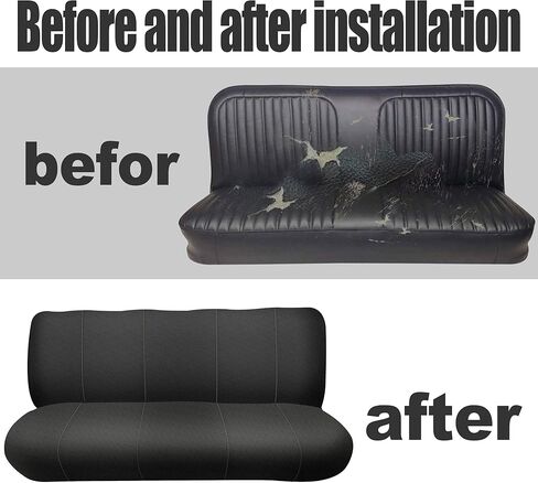 Custom Fit Bench Seat Covers for Chevy 1973-1999 C/K Series Full Size Classic Trucks, Without Headrests, Knitted Mesh Fabric with Soft Foam Lining - Black in Saudi Arabia